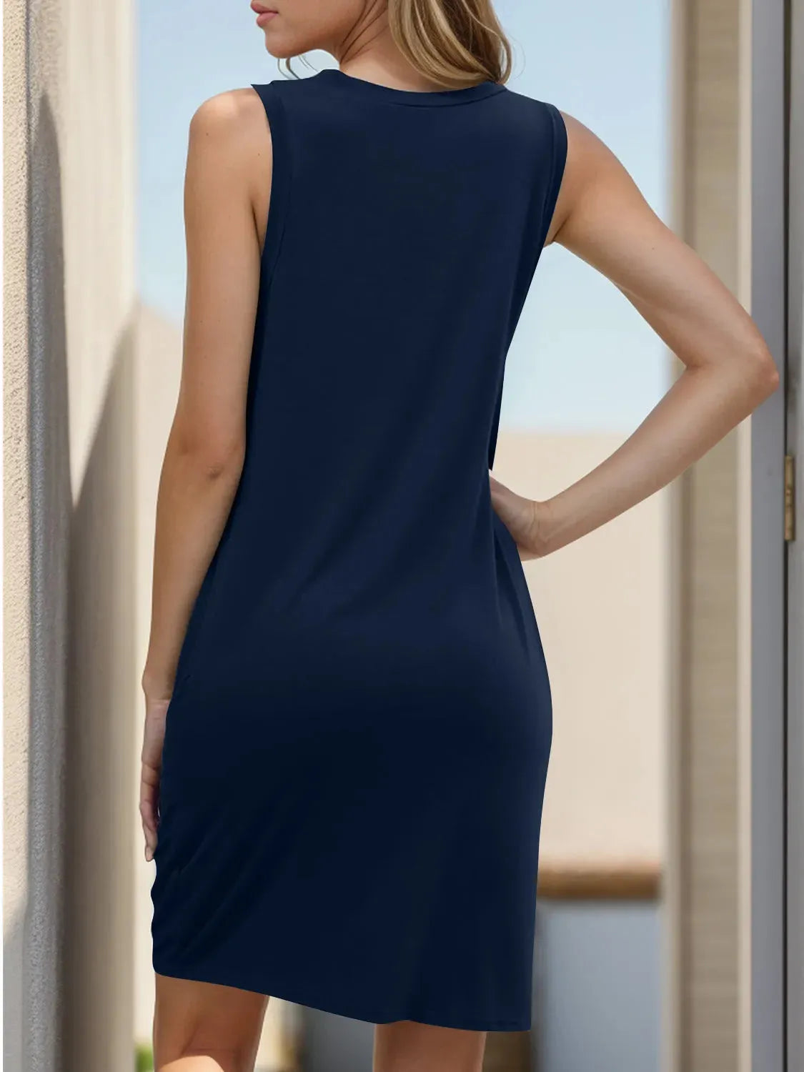 Twisted Round Neck Sleeveless Dress Casual Dresses - Tophatter Daily Deals