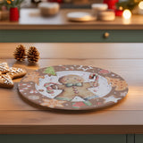Gingerbread Christmas Tin Platter | Round Christmas Serving Tray Platter - 33cm Tray - Tophatter Daily Deals