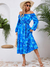 Printed Long Sleeve Midi Dress Casual Dresses - Tophatter Daily Deals