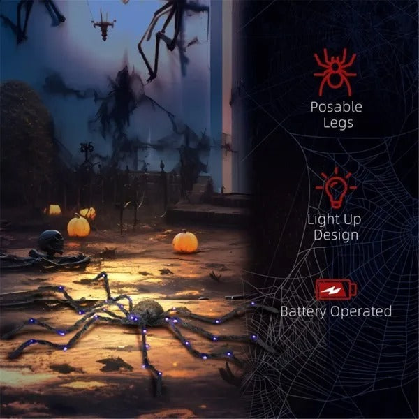 Light Up Oversized Spider Halloween Decoration Yard Prop 3D Changing Face Moving Picture Frame - Tophatter Daily Deals