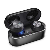 5.3 Bluetooth Headset Binaural In-ear Noise Reduction Black usb 0 - Tophatter Daily Deals