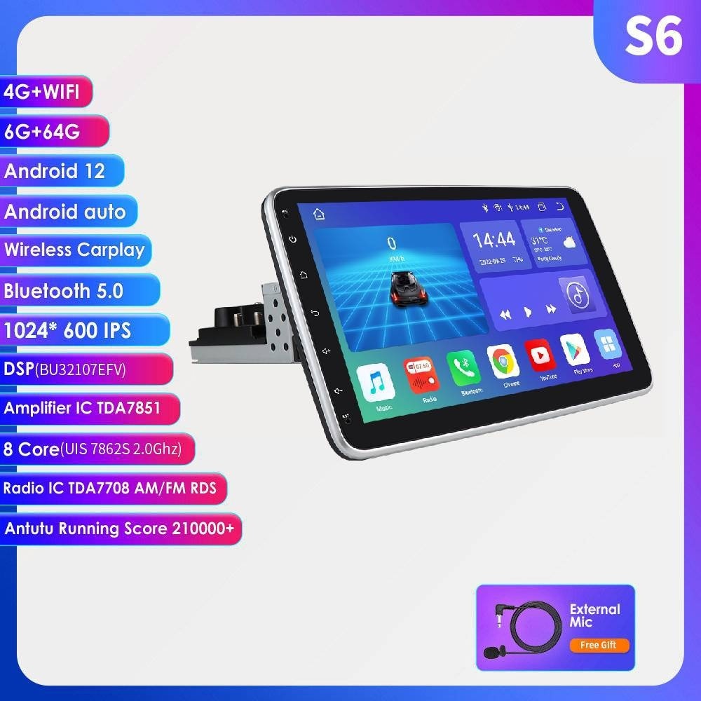 Android Large Screen 101-inch Universal Rotation Shaking Head Doll For Car All-in-one Navigation Machine 64G WIFI 4GLTE Eight Cores 10 Inches 0 - Tophatter Daily Deals