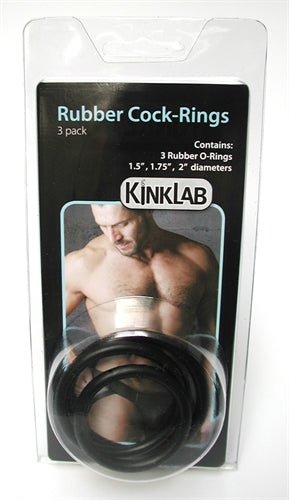 KinkLab Rubber Cock Rings Set of 3 Sizes Comfortable > Cock Ring > Sets - Tophatter Daily Deals