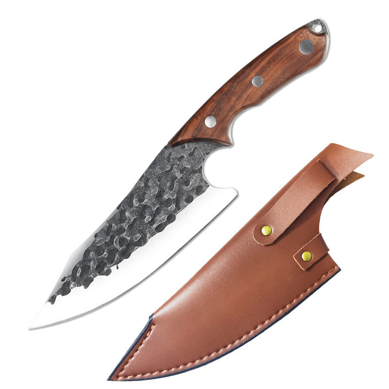 7 Inch Hand Forged Stainless Steel Kitchen Knife C6 and thickened PU sleeve 0 - Tophatter Daily Deals