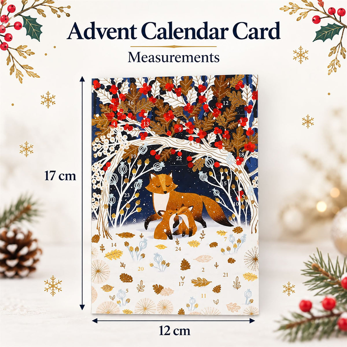 Paw Prints in the Snow Christmas Advent Calendar Greetings Card, Fox Advent Card Advent Calendar - Tophatter Daily Deals