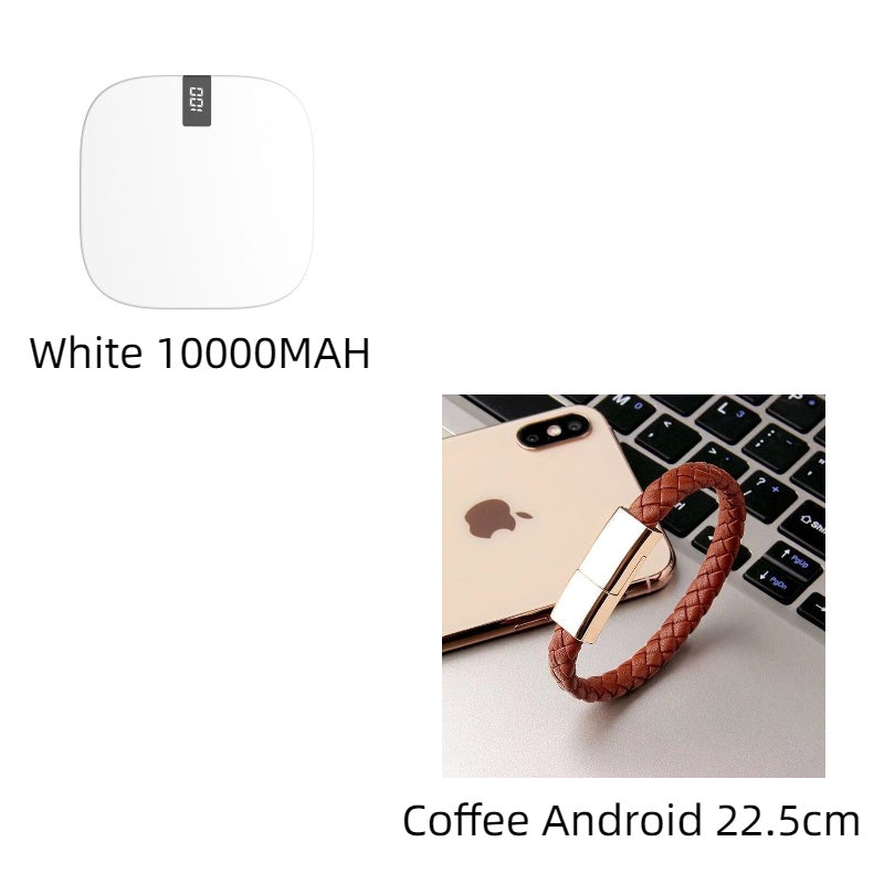 10000 mAh Mini Power Bank Fast Input Digital Display Powerbank White Suit H 10000MAH 0 - Tophatter Daily Deals