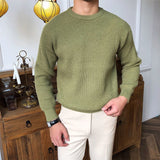Warm Relaxed Men's Crew Neck Sweater - Ribbed Knit, Wool Green 3D Changing Face Moving Picture Frame - Tophatter Daily Deals