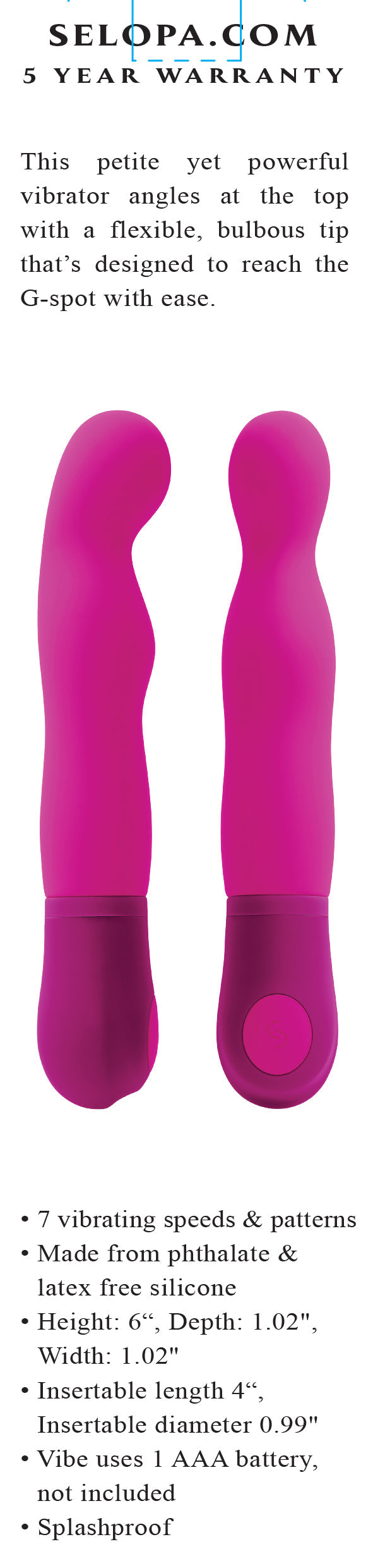 G Wow Pink – Flexible 7-Speed G-Spot Vibrator > Sex Toys For Ladies > G-Spot Vibrators - Tophatter Daily Deals