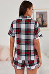 Collared Neck Short Sleeve Tied Two-Piece Lounge Set Loungewear Sets - Tophatter Daily Deals