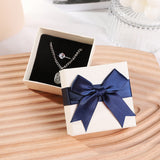 Bow Necklace Earrings Packaging Gift Box Blue7.3x7.3x3.7cm 0 - Tophatter Daily Deals