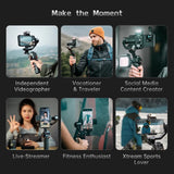 AI Face And Shooting Fill Light Vlog Three-axis Stabler 0 - Tophatter Daily Deals