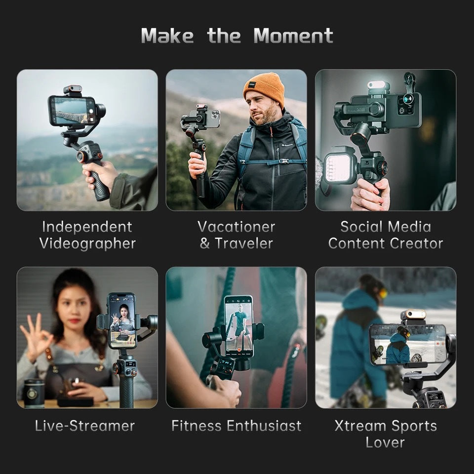 AI Face And Shooting Fill Light Vlog Three-axis Stabler 0 - Tophatter Daily Deals
