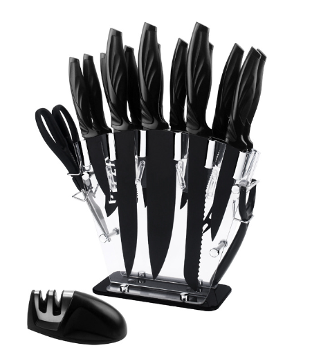 A Full Set Of Kitchen Knives 17 Stainless Steel Knives B 0 - Tophatter Daily Deals