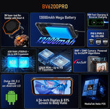 BV6200PRO Rugged Smartphone Unlocked Waterproof Android Phone Rugged Smartphones - Tophatter Daily Deals