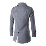 Warm Men's Peacoat - Double Breasted, Woolen Feel, Winter 3D Changing Face Moving Picture Frame - Tophatter Daily Deals