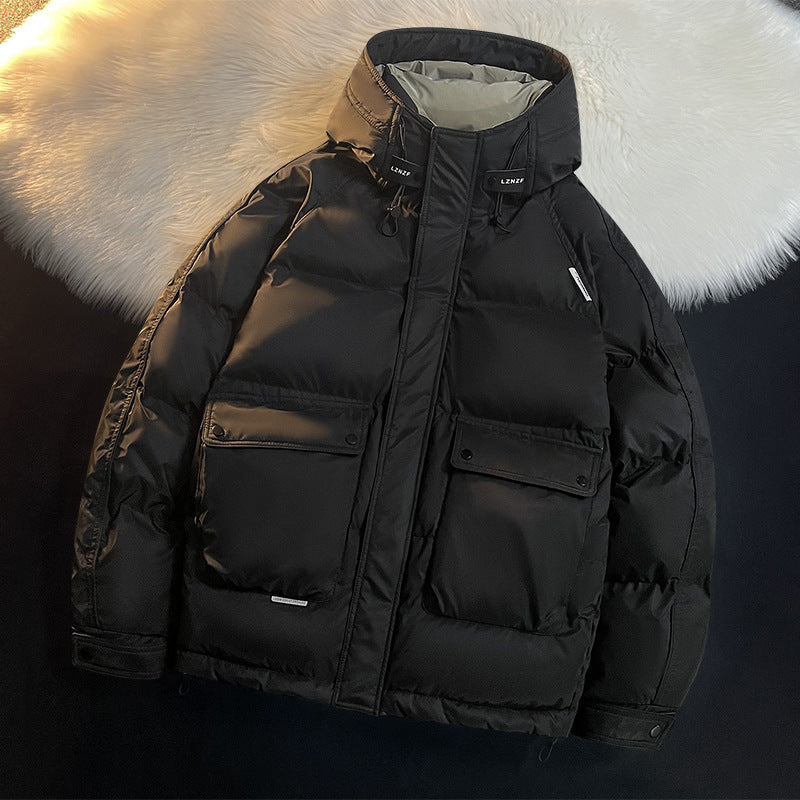 Insulating Men's Down Jacket - Short Boxy, Polyester, City Black 3D Changing Face Moving Picture Frame - Tophatter Daily Deals