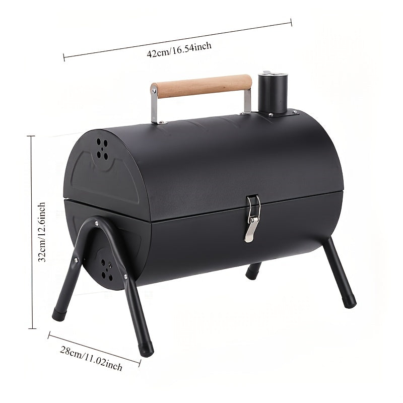 Charcoal Grill Barrel Portable Stainless Steel BBQ Outdoor Grills - Tophatter Daily Deals