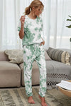 Tie-Dye Tee and Drawstring Waist Joggers Lounge Set Gum Leaf Loungewear Sets - Tophatter Daily Deals