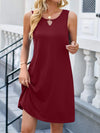 Cutout Round Neck Sleeveless Dress Casual Dresses - Tophatter Daily Deals