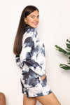 Tie-Dye Round Neck Top and Shorts Lounge Set Loungewear Sets - Tophatter Daily Deals