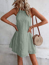 Eyelet Grecian Neck Mini Dress Casual Dresses - Tophatter Daily Deals