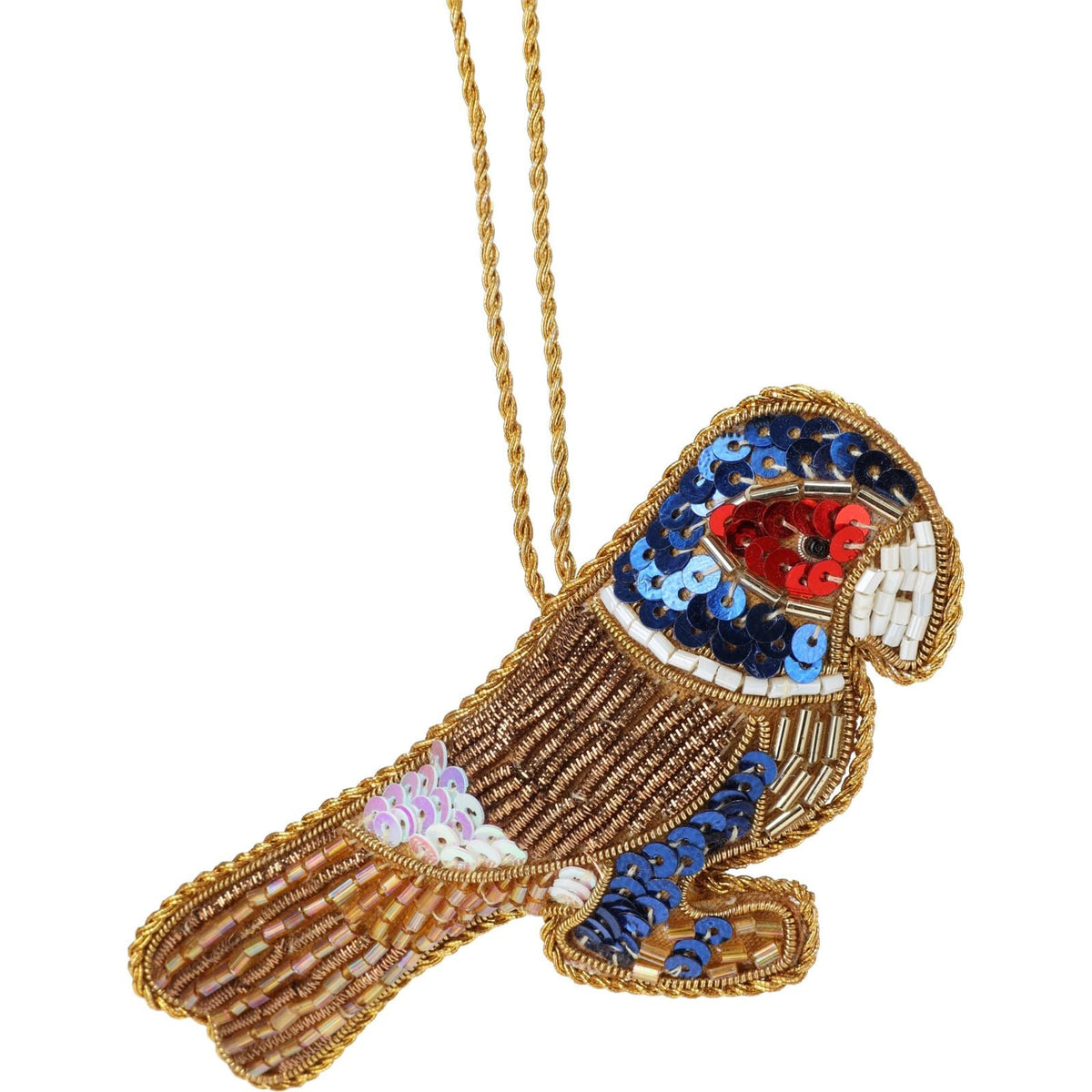 Christmas Tree Beaded Parrot Bauble | Christmas Tree Hanging Ornament - 10cm Baubles - Tophatter Daily Deals