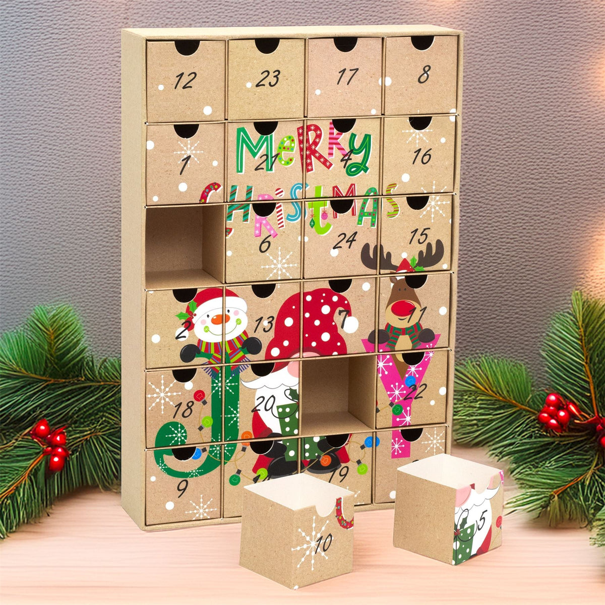 Fill Your Own Christmas Advent Calendar | Large Reusable Advent Calendar 38x26cm Advent Calendar - Tophatter Daily Deals