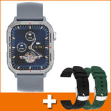 Bluetooth Sports Smartwatch Blood Pressure Blood Oxygen Monitoring Silver With 2PCS Watch Strap 0 - Tophatter Daily Deals