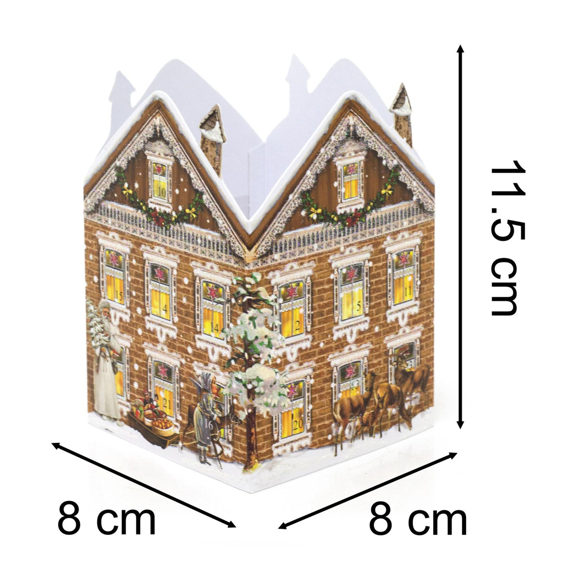 Deluxe Mini Advent Calendar Christmas Card - Nostalgic House Tealight Lantern - Brown House Advent Calendar - Tophatter Daily Deals