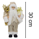 LED Gold Santa Claus | Light-up Christmas Standing Santa Figurine - 30cm Ornament - Tophatter Daily Deals