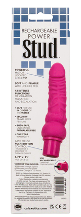 Power Stud Curvy Vibrator Pink Flexible Silicone 12 Functions Waterproof > Vibrators > Realistic Vibrators - Tophatter Daily Deals