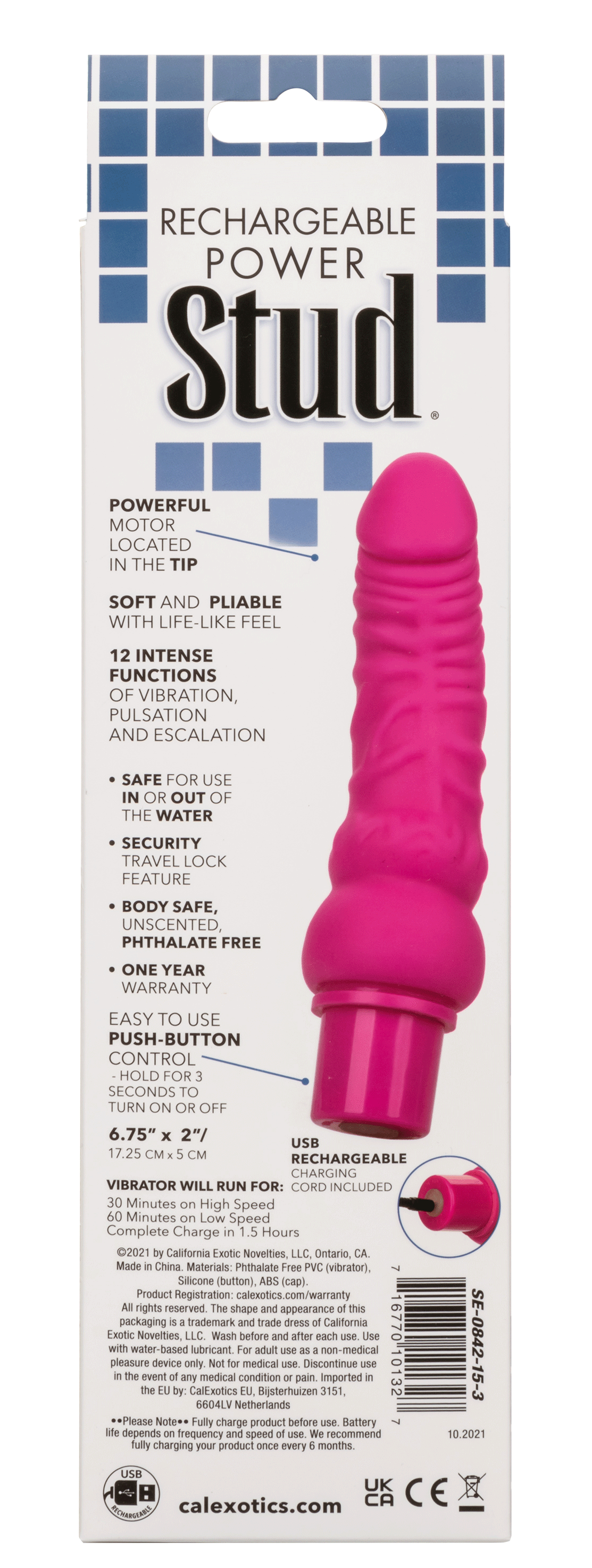 Power Stud Curvy Vibrator Pink Flexible Silicone 12 Functions Waterproof > Vibrators > Realistic Vibrators - Tophatter Daily Deals