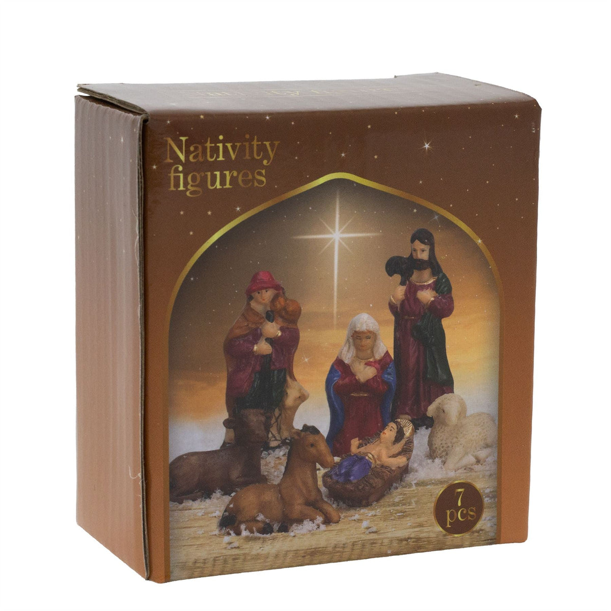 7-Piece Mini Christmas Nativity Set | Traditional Holy Family Figurines Nativity Set - Tophatter Daily Deals