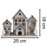 LED Wooden Christmas Scene | Light Up House Christmas Village Ornament - 18x25cm LED Light - Tophatter Daily Deals
