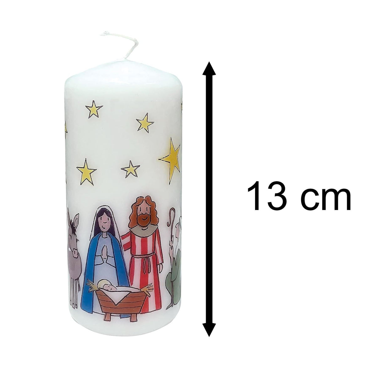 The Nativity Christmas Pillar Candle | Festive Candle with Wise Men - 13cm Candle - Tophatter Daily Deals