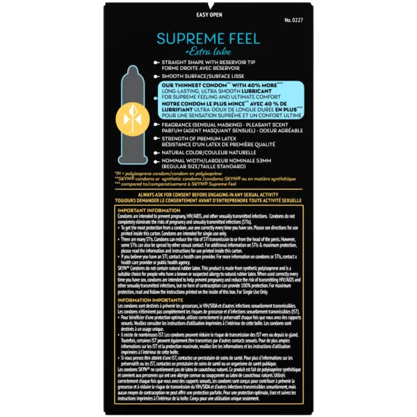 Skyn Supreme Feel Extra Lube Condoms 8pk > Essentials > Condoms - Tophatter Daily Deals