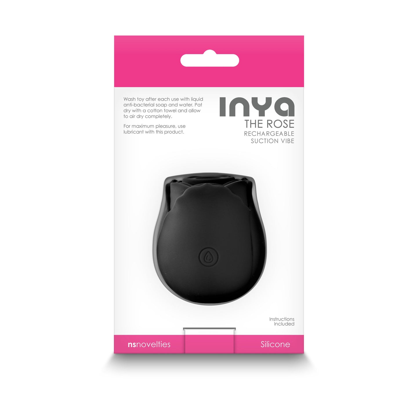 Inya The Rose (Black) – Rechargeable Waterproof Suction Vibrator > Sex Toys For Ladies > Rose Stimulators - Tophatter Daily Deals