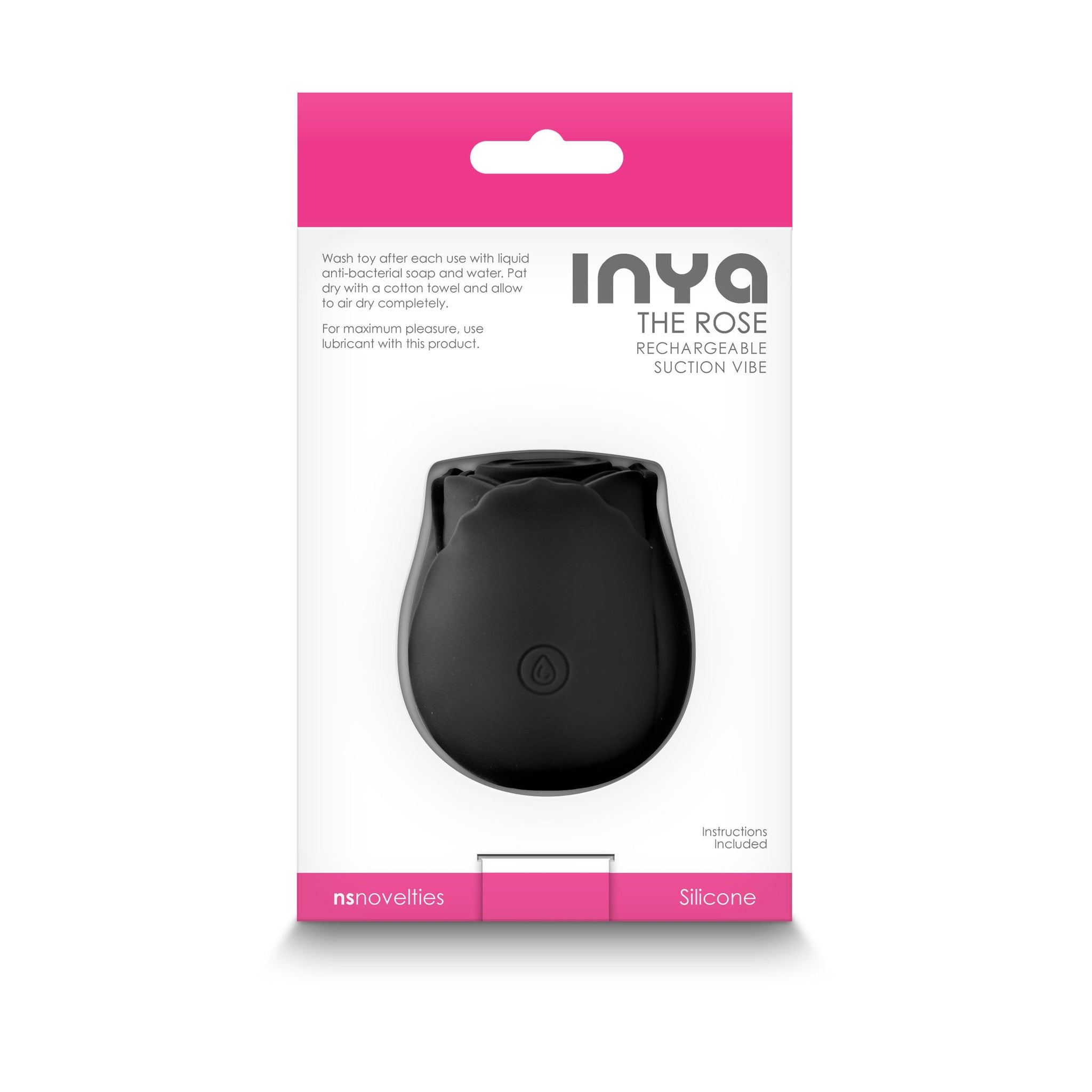 Inya The Rose (Black) – Rechargeable Waterproof Suction Vibrator > Sex Toys For Ladies > Rose Stimulators - Tophatter Daily Deals