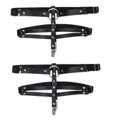 Shadow Garters – Faux Leather Garter Straps with Silver Hardware > Clothes > Hosiery > Garterbelt Sets - Tophatter Daily Deals