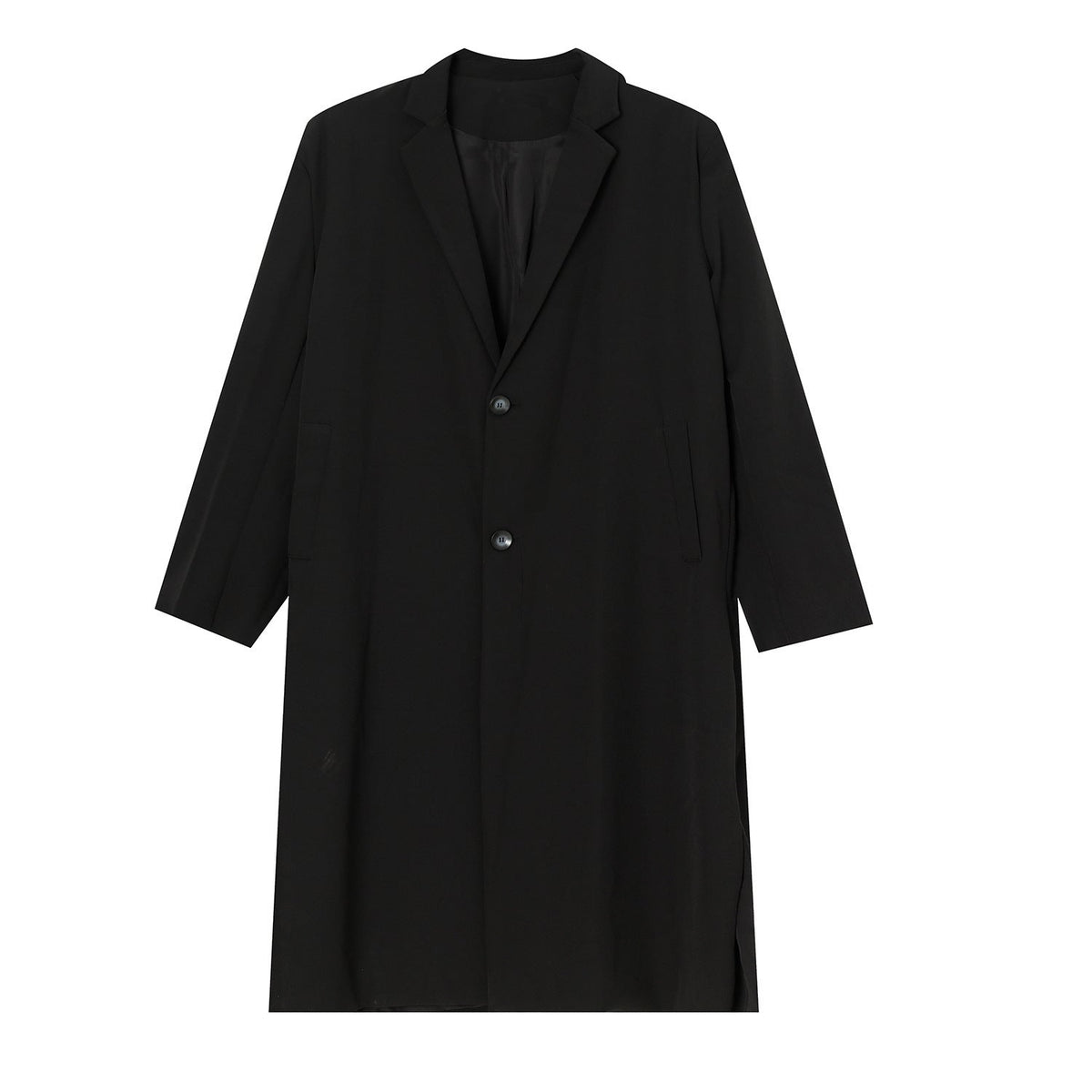 Lightweight Relaxed Men’s Overcoat - Long Polyester Spring Black 3D Changing Face Moving Picture Frame - Tophatter Daily Deals