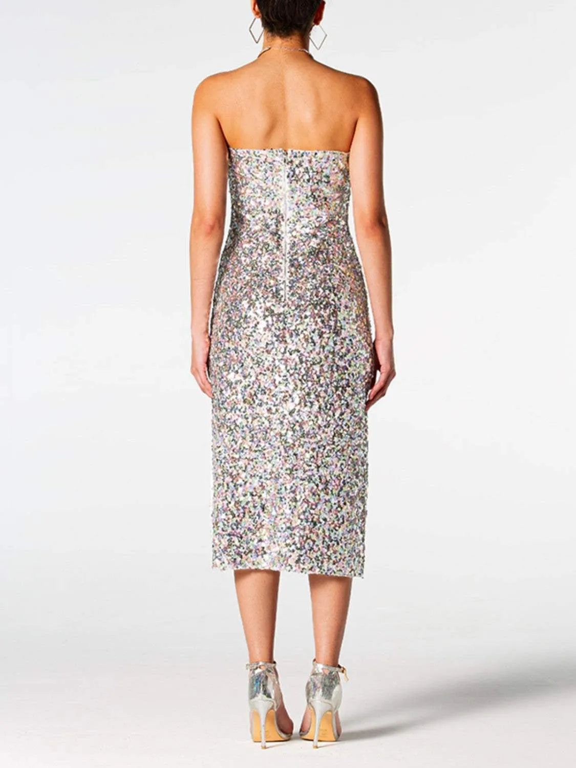 Sequin Straight Neck Midi Wrap Dress Cocktail Dresses - Tophatter Daily Deals