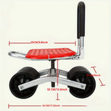 Garden Cart with Wheels Adjustable Swivel Seat Gardening Tools - Tophatter Daily Deals