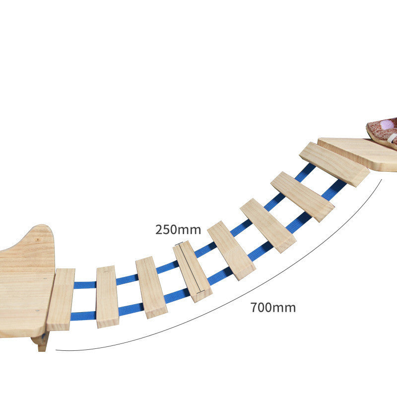 Pet Cat Climbing Frame Wall Type Solid Wood Wall Hanging Platform Ladder Pets Accessories Suspension bridge ladder Pet Supplies - Tophatter Daily Deals
