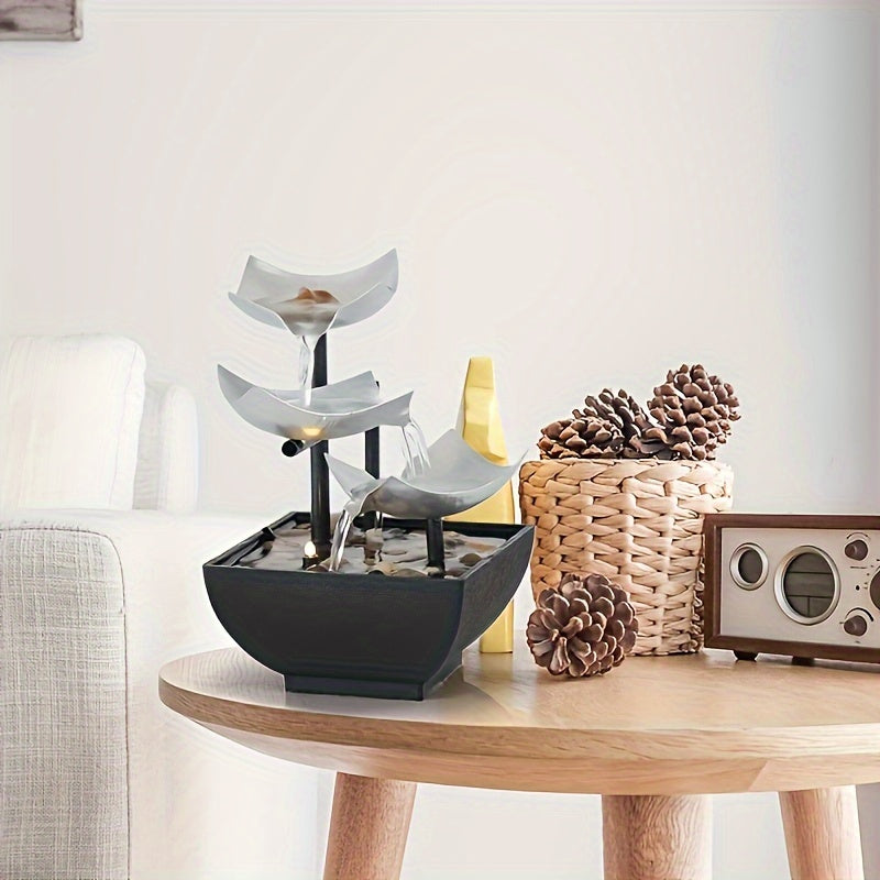 USB Metal Flower Desktop Fountain for Home Office Home & Garden - Tophatter Daily Deals