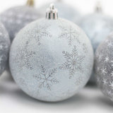 6 Piece Frosted Blue Christmas Baubles | Christmas Tree Decorations | Blue Xmas Baubles Christmas Decor Baubles - Tophatter Daily Deals