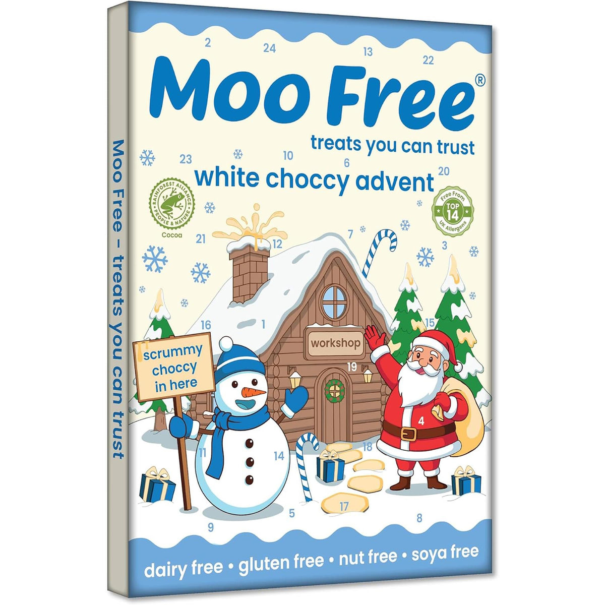 Moo Free Children's Dairy-Free White Chocolate Advent Calendar | Vegan & Gluten-Free 70g Advent Calendar - Tophatter Daily Deals