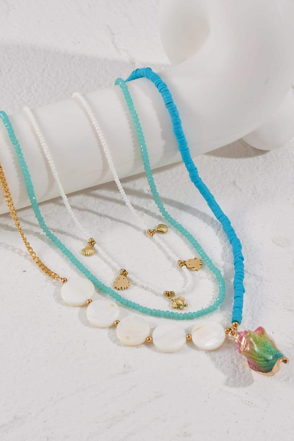 Three-Piece Beaded Necklace Set Necklaces - Tophatter Daily Deals