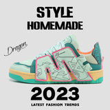 Breathable Versatile Niche Original Leisure Board Shoes Thick Bottom Non-slip Green Orange 0 - Tophatter Daily Deals