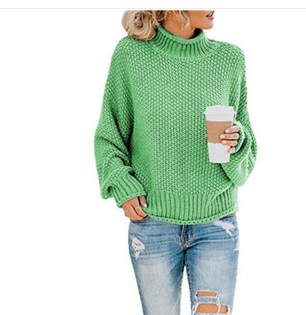 Warm Women's Pullover Sweater - Turtleneck Knit, Winter Light green 3D Changing Face Moving Picture Frame - Tophatter Daily Deals