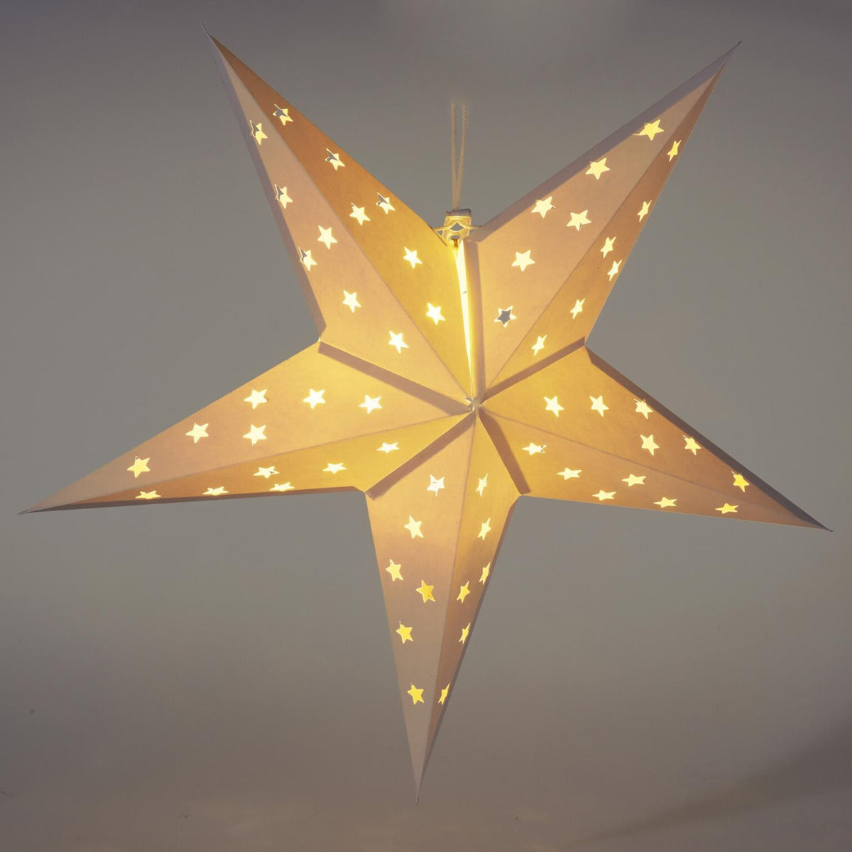 White LED Christmas Star | Christmas Paper Star Light Hanging Decoration - 60cm LED Light - Tophatter Daily Deals
